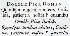 Caslon Roman Italic typeface